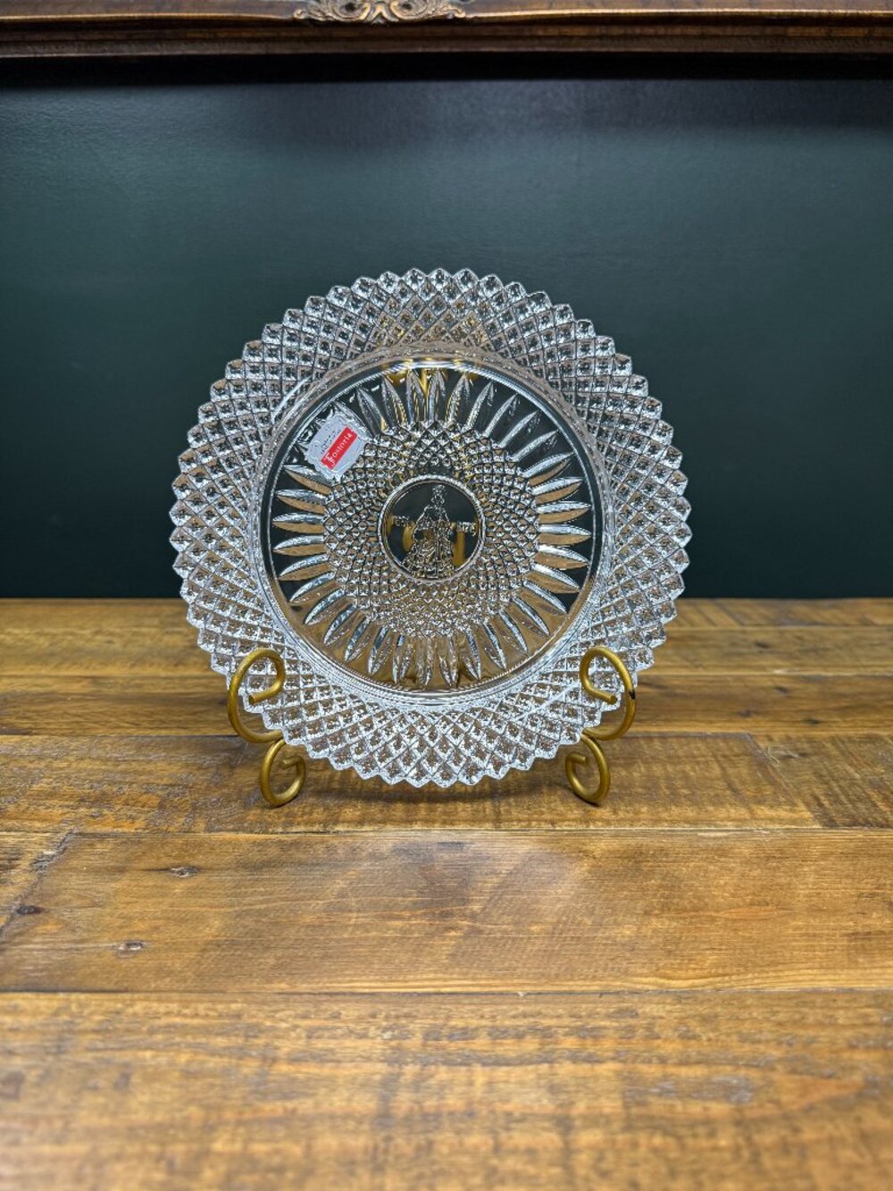 MCM Fostoria Stratton American Lead Crystal Avon 8" Plate